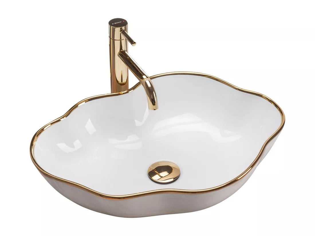 Vasque À Poser Rea Pearl White Gold