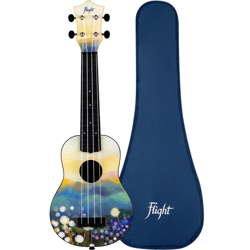Flight Travel Series TUS40 Dandelions sopraan ukelele met gigbag