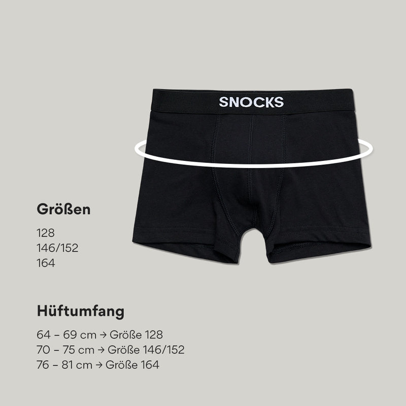 Kinder Boxershorts aus Bio-Baumwolle Schwarz