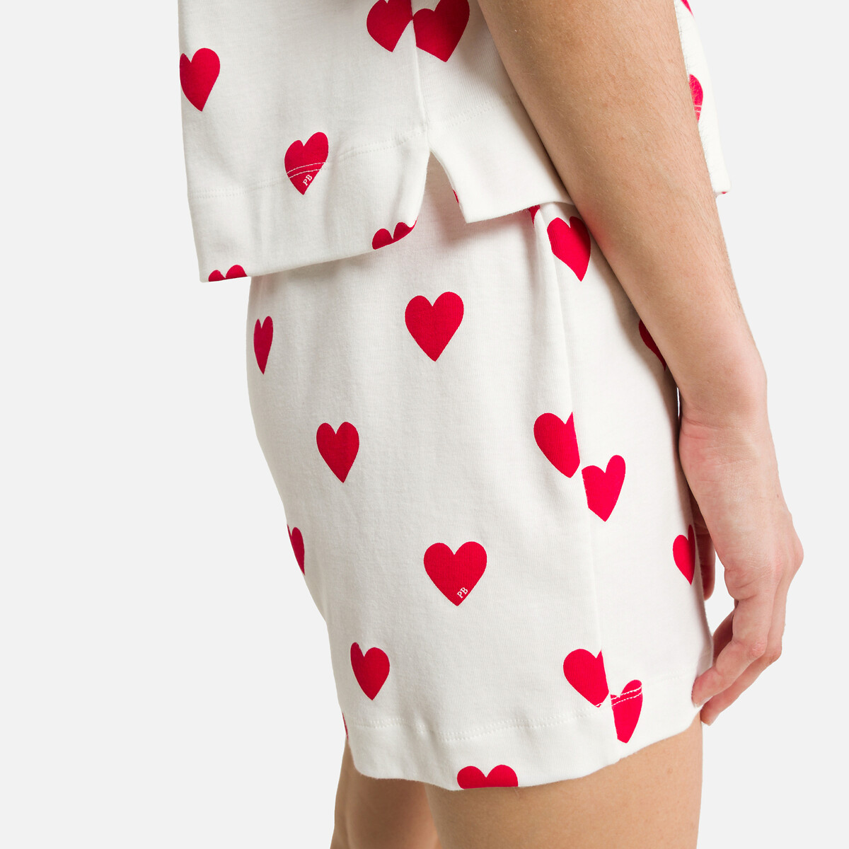 PETIT BATEAU<br>Shorts de pijama de algodão, estampa de coração