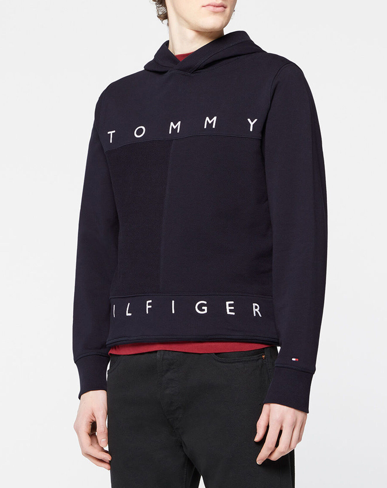 Tommy Hilfiger Sweat à capuche Large Flag bleu marine