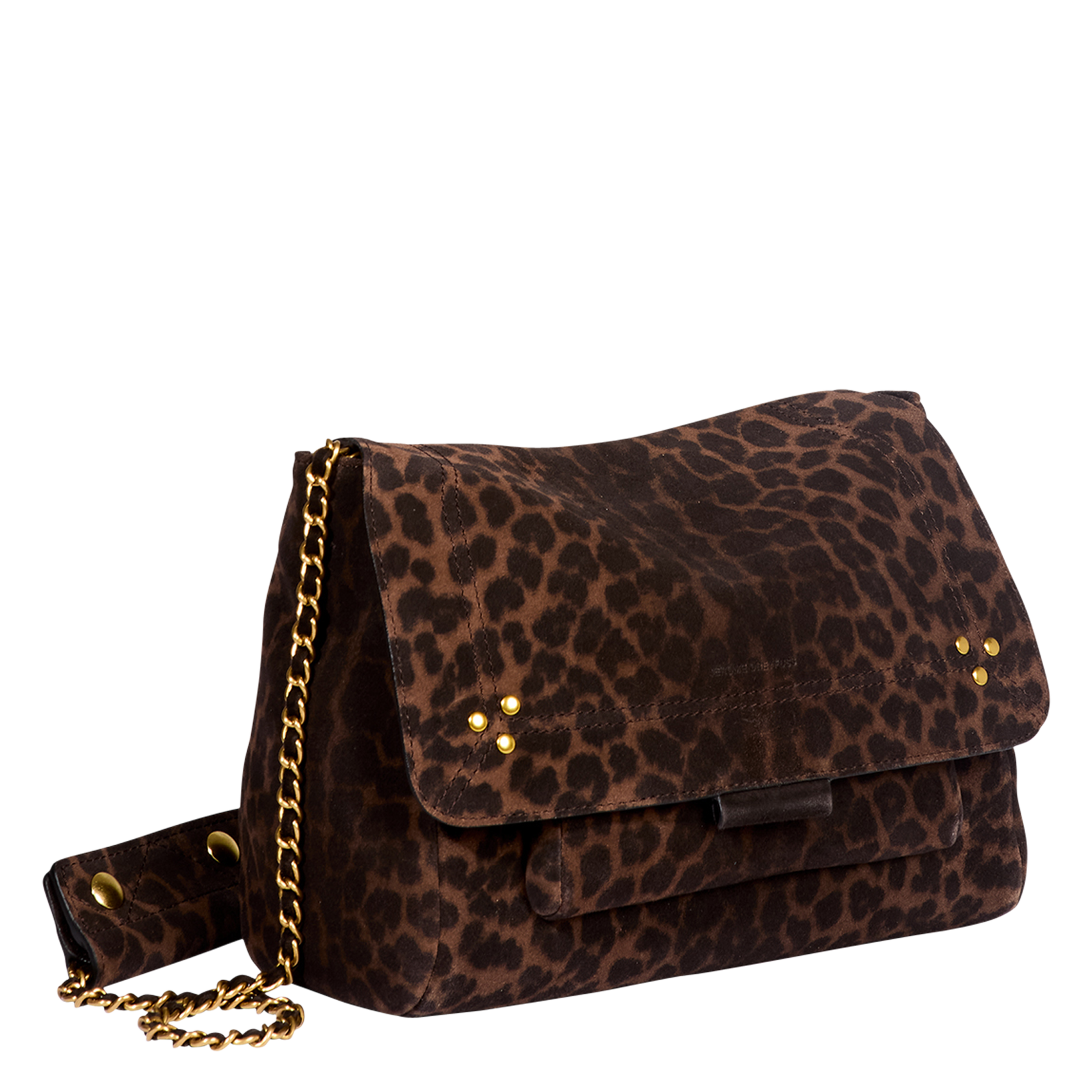 LULU M - Sac bandoulière léopard en cuir | Marron