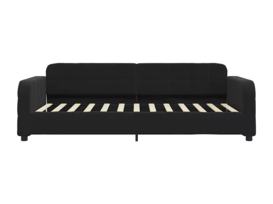 Lit de jour avec lit gigogne noir 90x200 cm velours