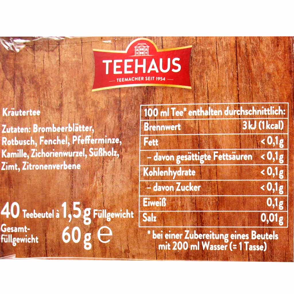 Teehaus Teemischung 9 Kräuter 40x1,5g=60g MHD:30.11.27