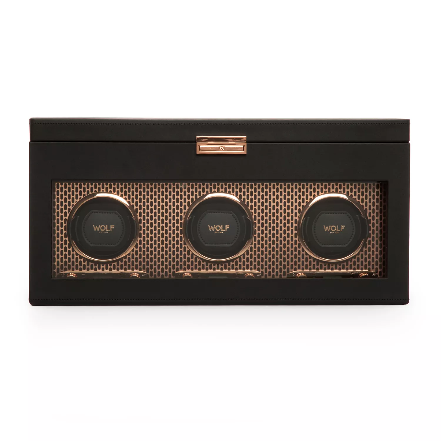Wolf Axis Watch Winder 3 ure Sort Imiteret Læder 469416