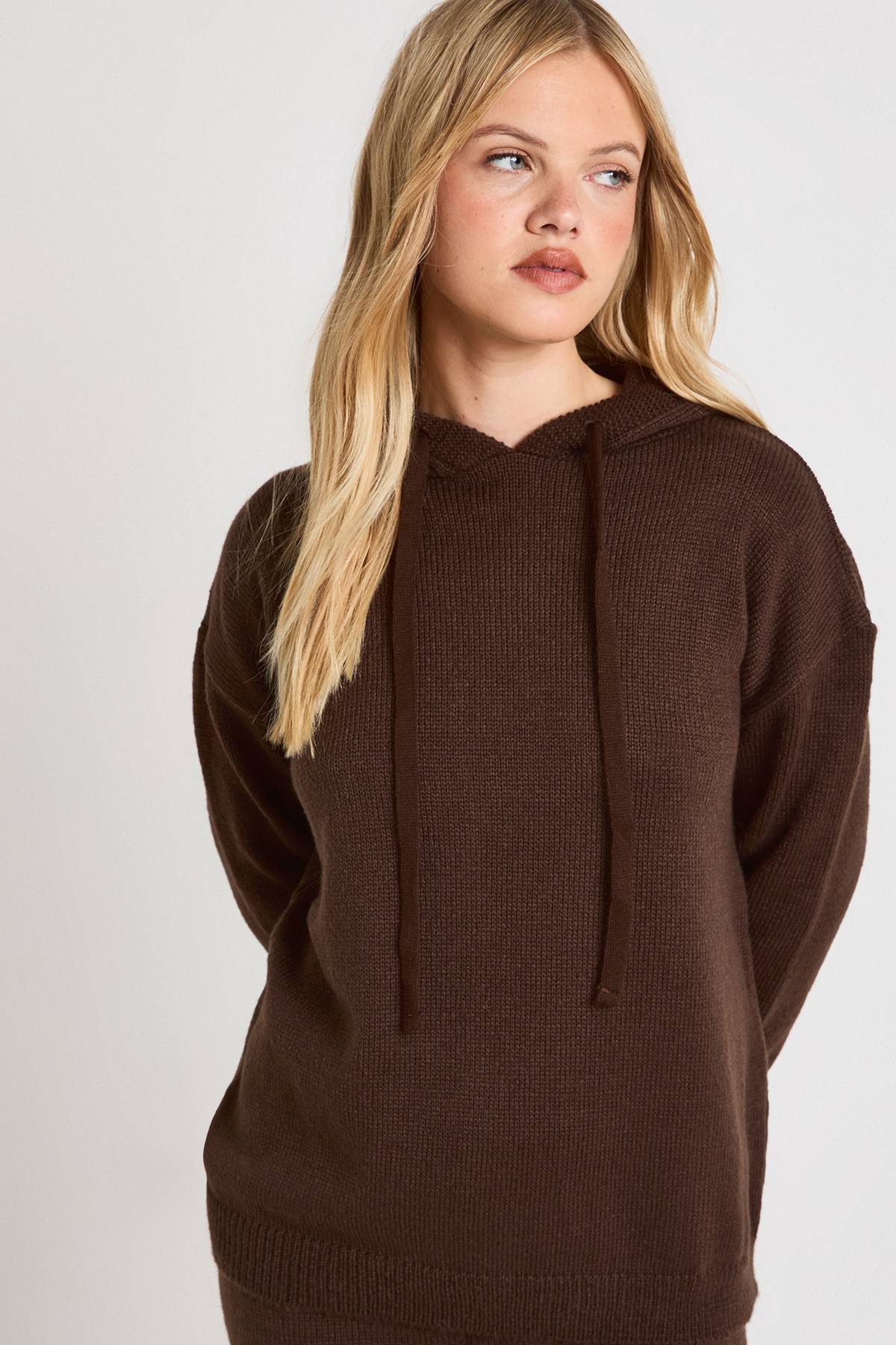 boohoo Ensemble Coordonné Petite Hoodie Et Pantalon En Maille Douce