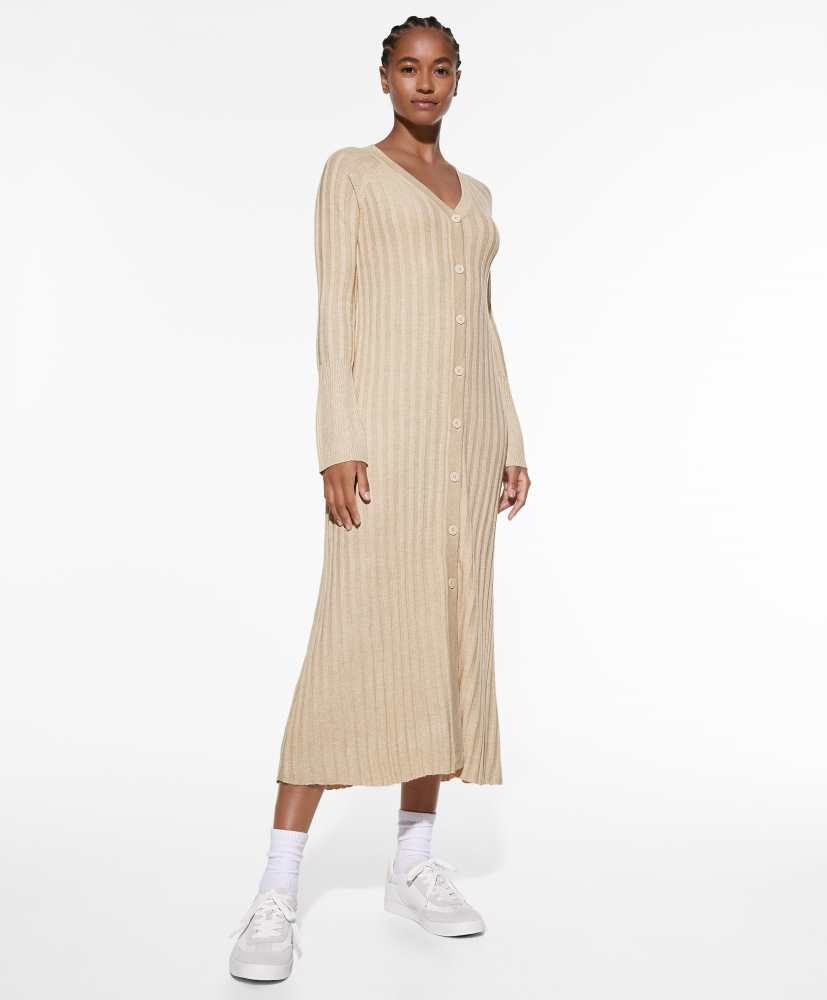 Vestido longo com botões