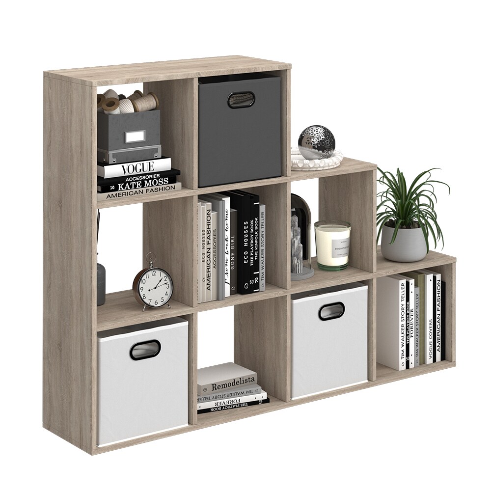Vicco Treppenregal Raumteiler Bücherregal 9 Fächer Sonoma Stufenregal Regal