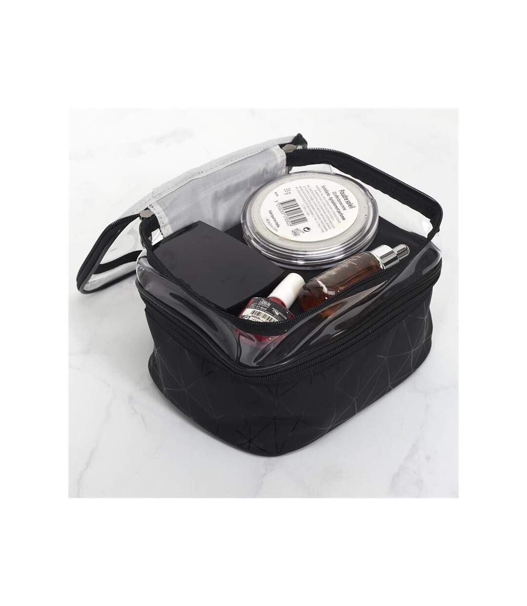 Paris Prix - Trousse De Toilette 2 Niveaux 23cm Noir