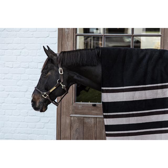 Zweetdeken Kentucky Heavy Fleece Square Stripes Bruin-lichtbruin