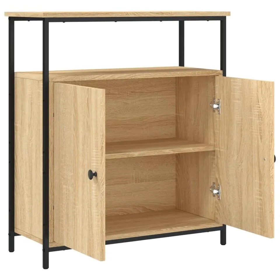 vidaXL - Dressoir met 1 plank 2 deuren - Sonoma eiken - Hout -70x30x80 cm