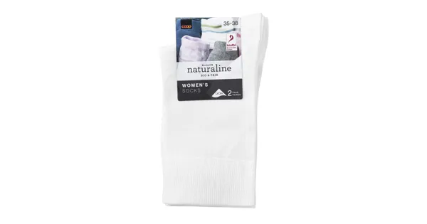 Naturaline Damen Socken Glatt Duo Weiss 35 - 38