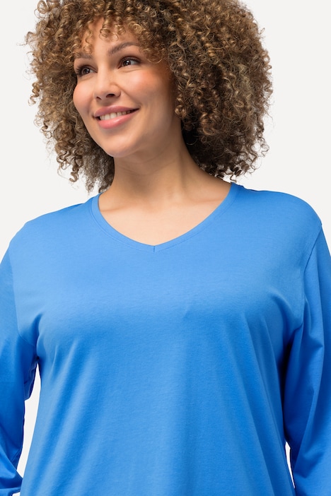 Shirt, V-Ausschnitt, Relaxed, Langarm