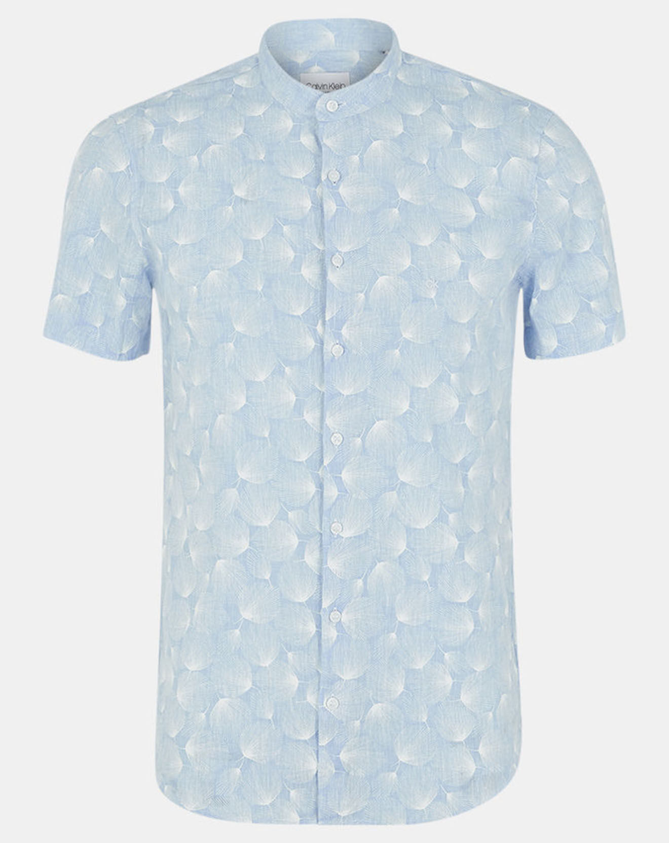 Calvin Klein Chemise slim 100% Lin imprimée Flow bleu clair