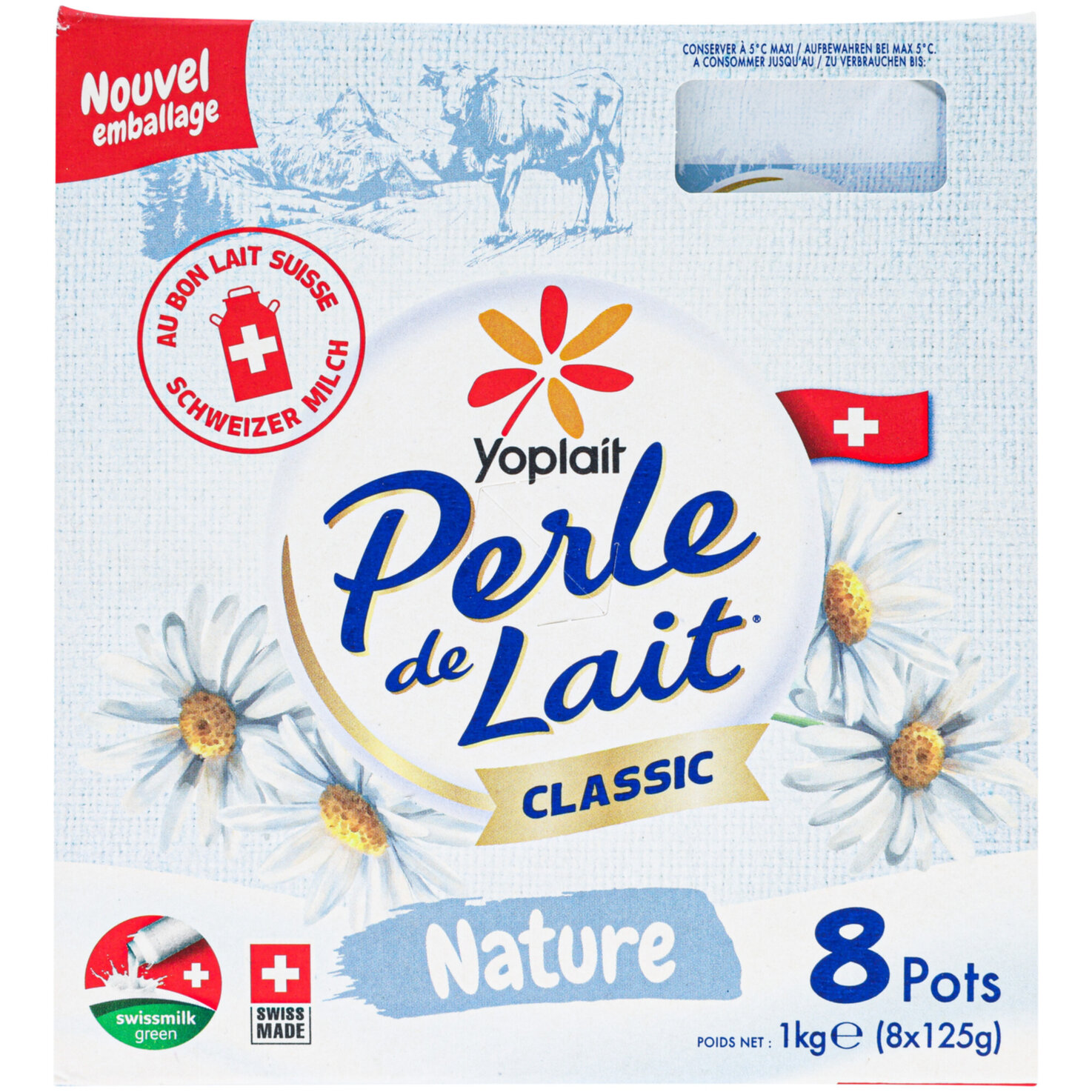Yoplait Joghurt Perle de lait Nature 8x125g