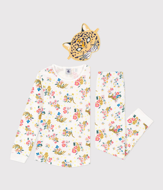 Pyjama déguisement phosphorescent imprimé avec masque panthère en coton enfant