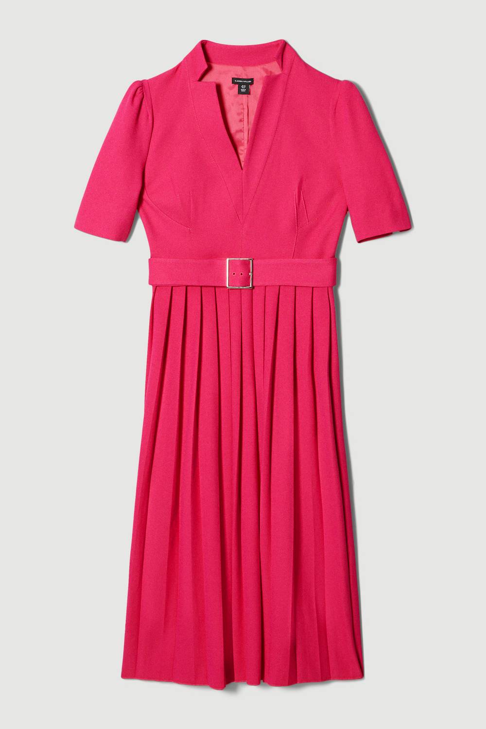 KarenMillen Petite robe midi sur mesure en crêpe structurée à plis intemporels
