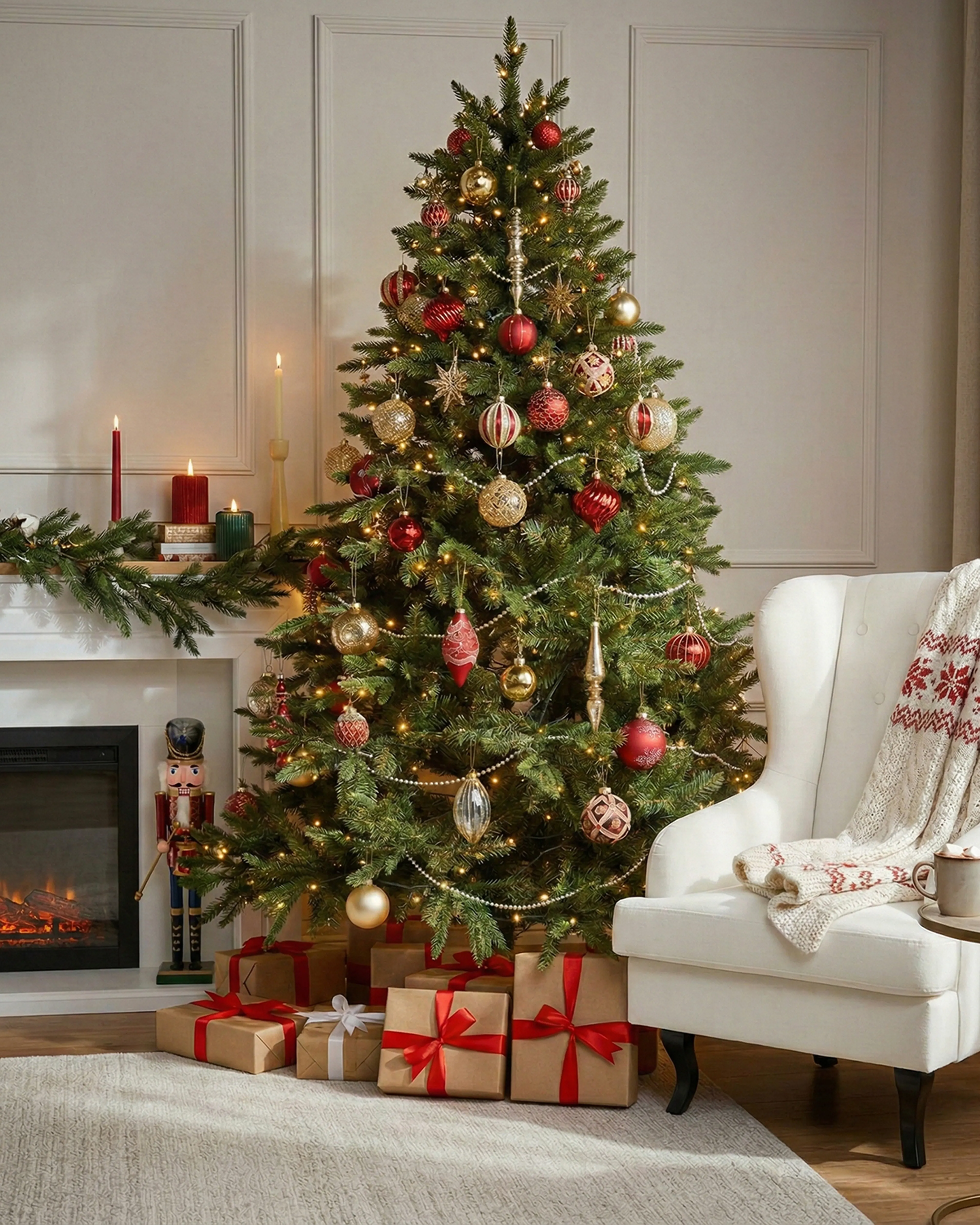 Set van 50 kerstballen SPARKLE Glas Rood/goud