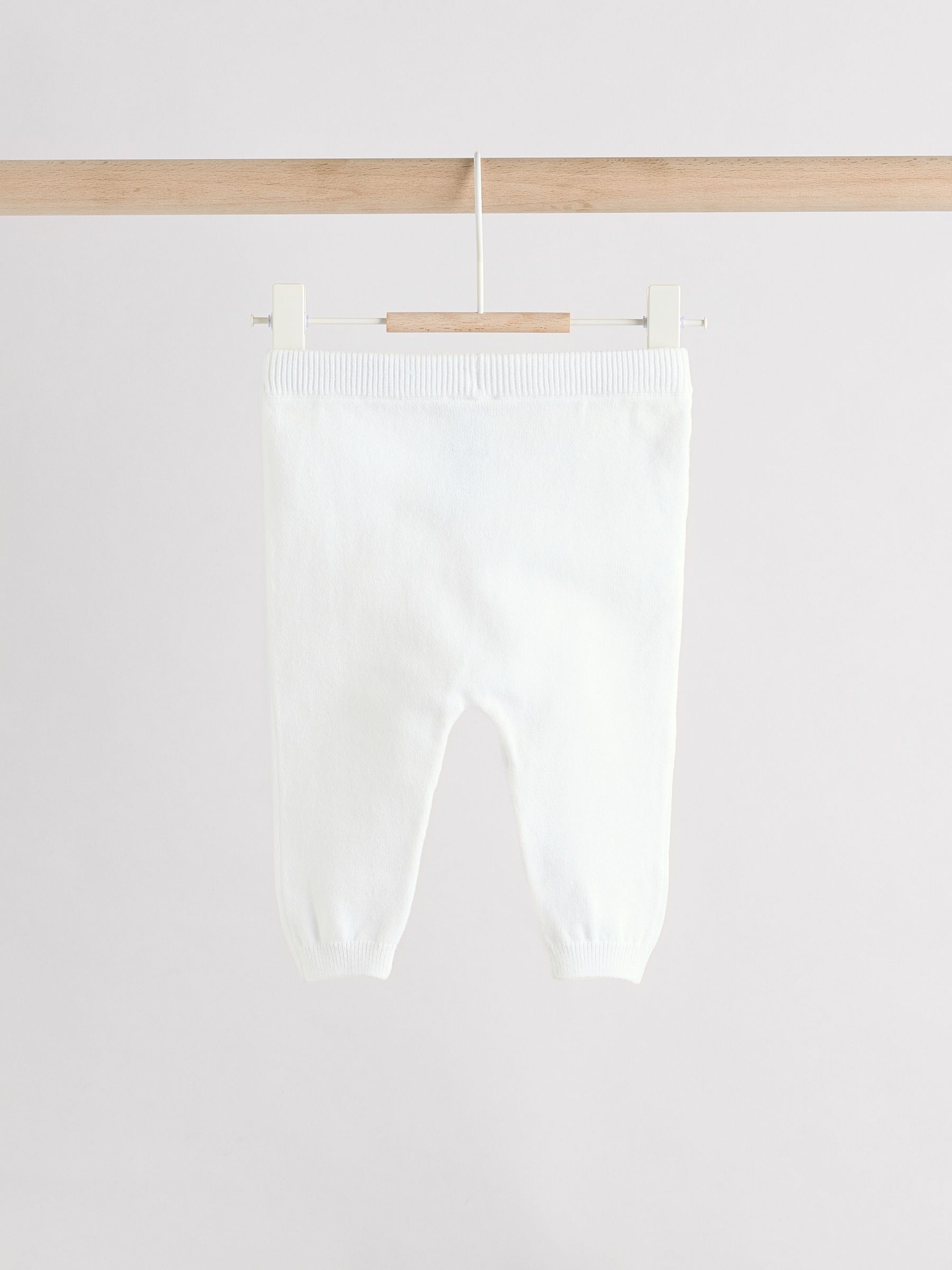 Wit - Gebreide babytrui en Leggingsset (0-12mnd)