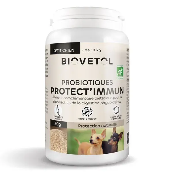 Biovetol - Suplemento Orgânico Protect'Immun em Pó para Cães de Pequeno Porte <10kg - 30g