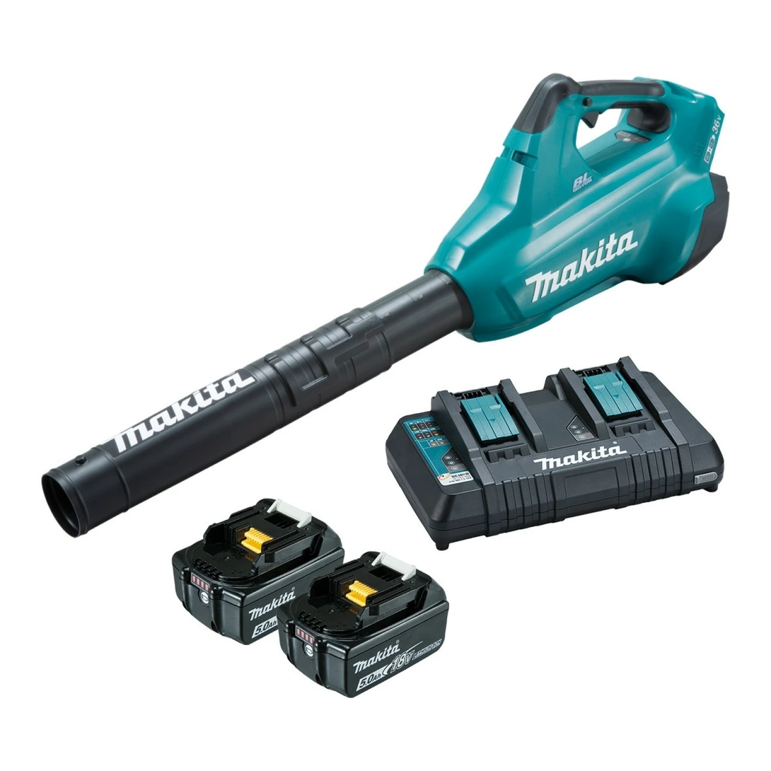 Makita DUB362PT2 36V (2x 18V) Li-Ion accu bladblazer set (2x 5,0Ah accu) - 200 km/h
