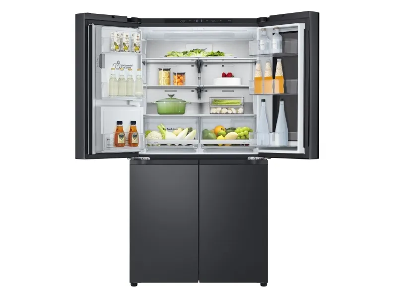 LG GMG960EVJE - Køleskab/fryser - frans dør-bundfryser med vanddispenser, isdispenser - Wi-Fi - bredde: 91.4 cm - dybde: 72.9 cm - højde: 179.2 cm - 638 liter - Klasse E - essens sort stål