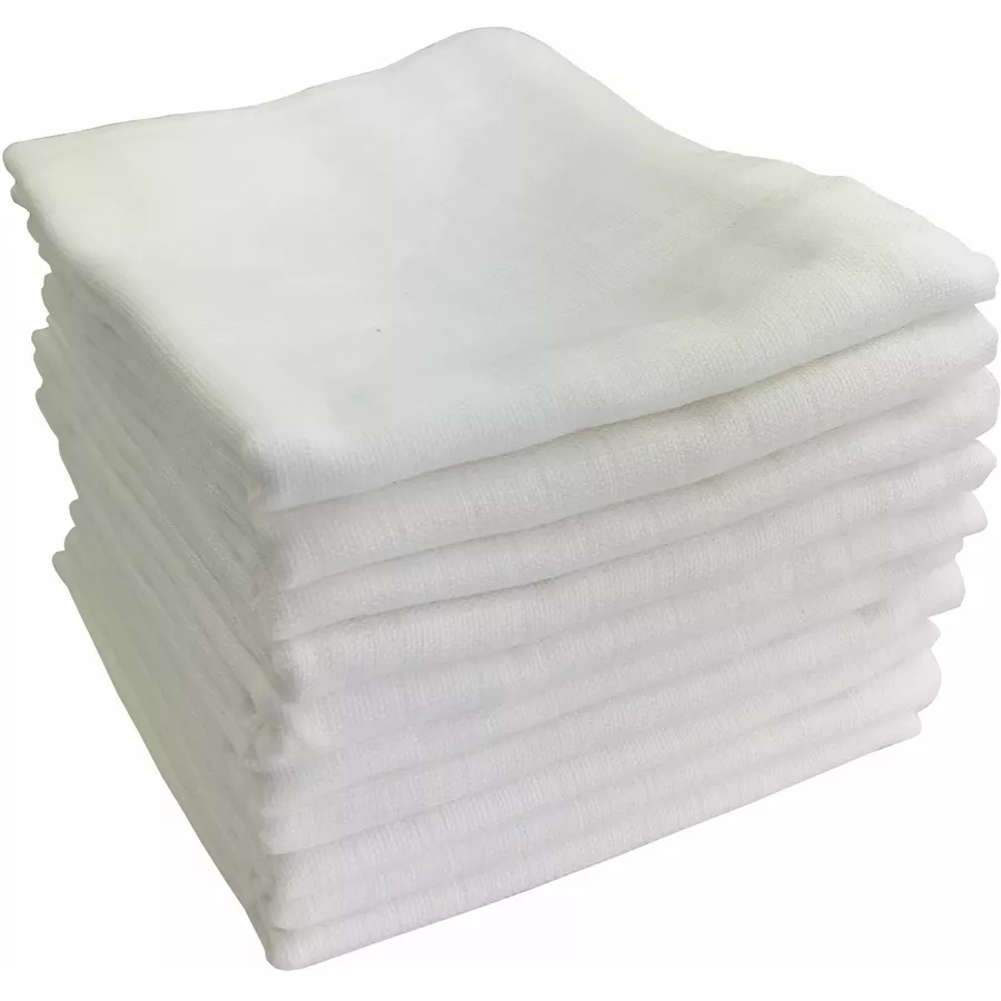 M.M.C. Mullwindel 10 PACK Unifarben 80x70 cm Mulltücher 10 Weiß