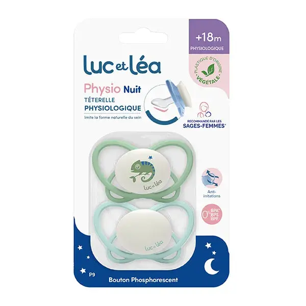 Luc et Léa Physio 2 Cameleon Chupetas Fisiológicas Noturnas +18 meses