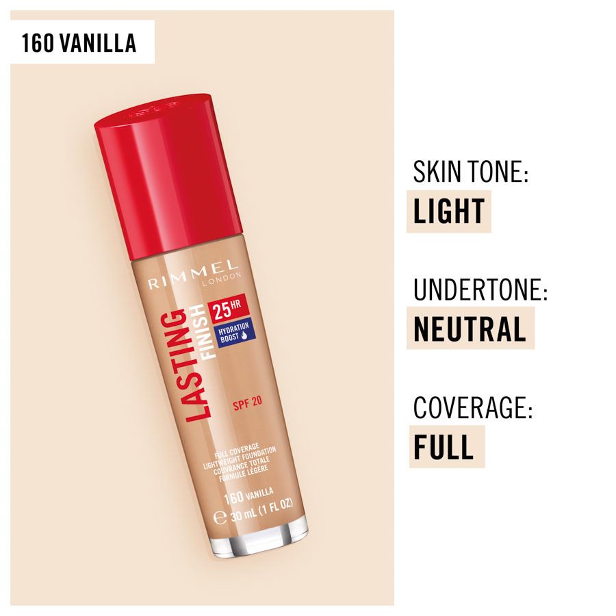 Rimmel London Lasting Finish 25 Hour Foundation 160 Vanilla 30ml