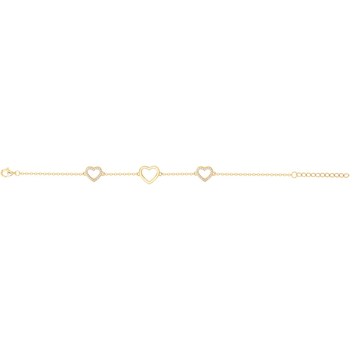 Bracelet en Plaqué Or avec oxyde de zirconium blanc