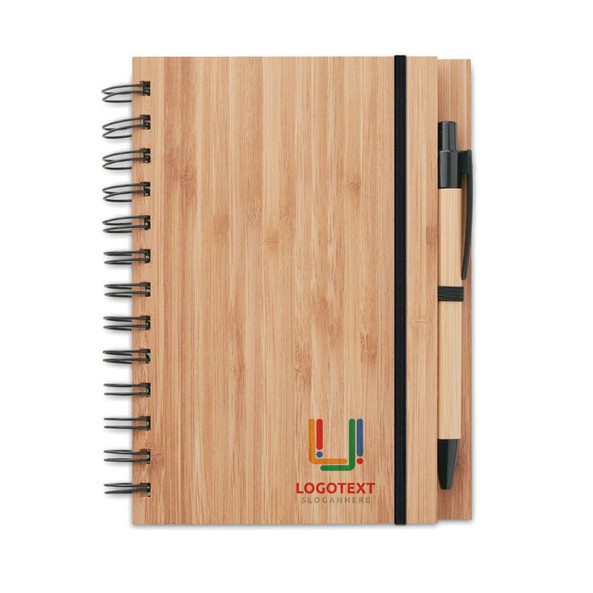 GiftRetail MO9435 - BAMBLOC Carnet et stylo en bambou