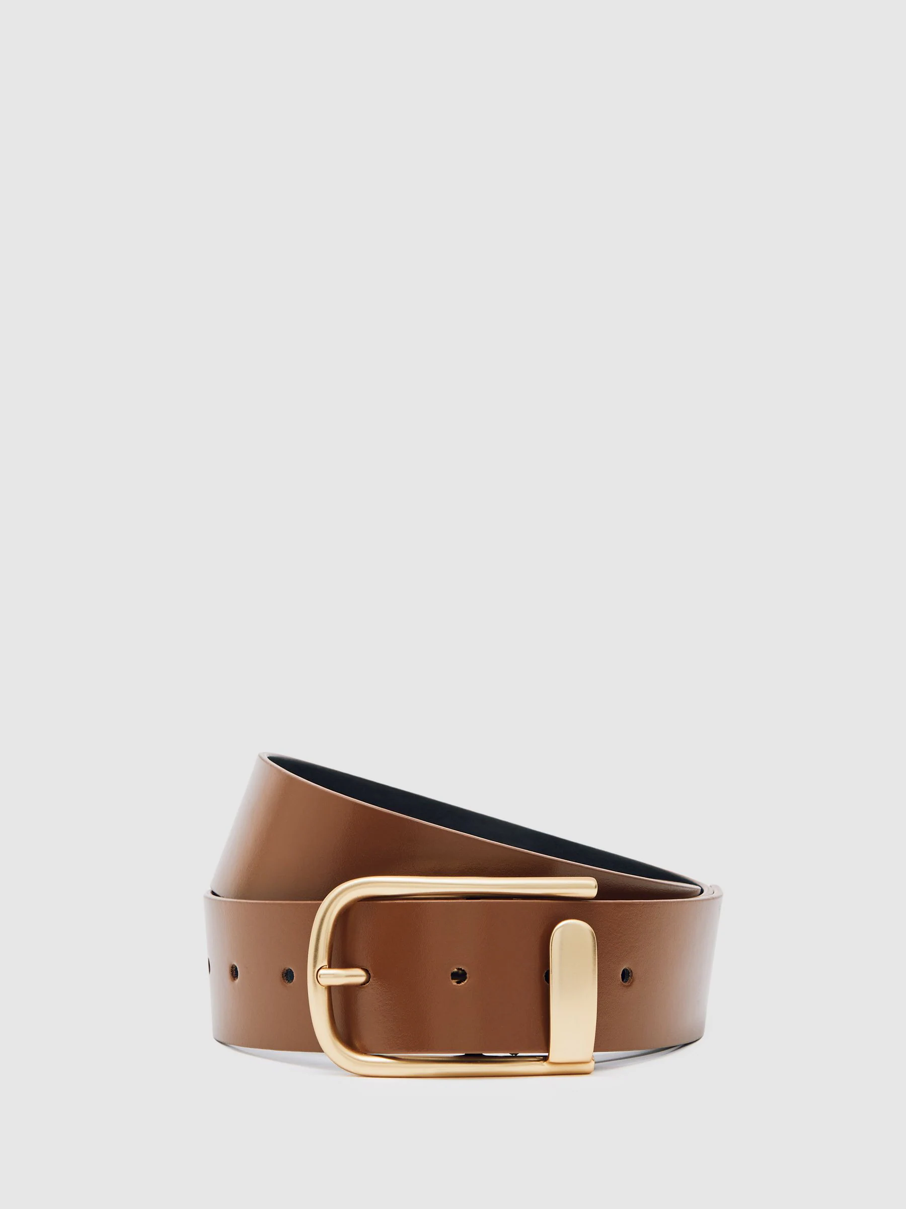 Lichtbruin - Reiss Iyla leren riem met halve gesp
