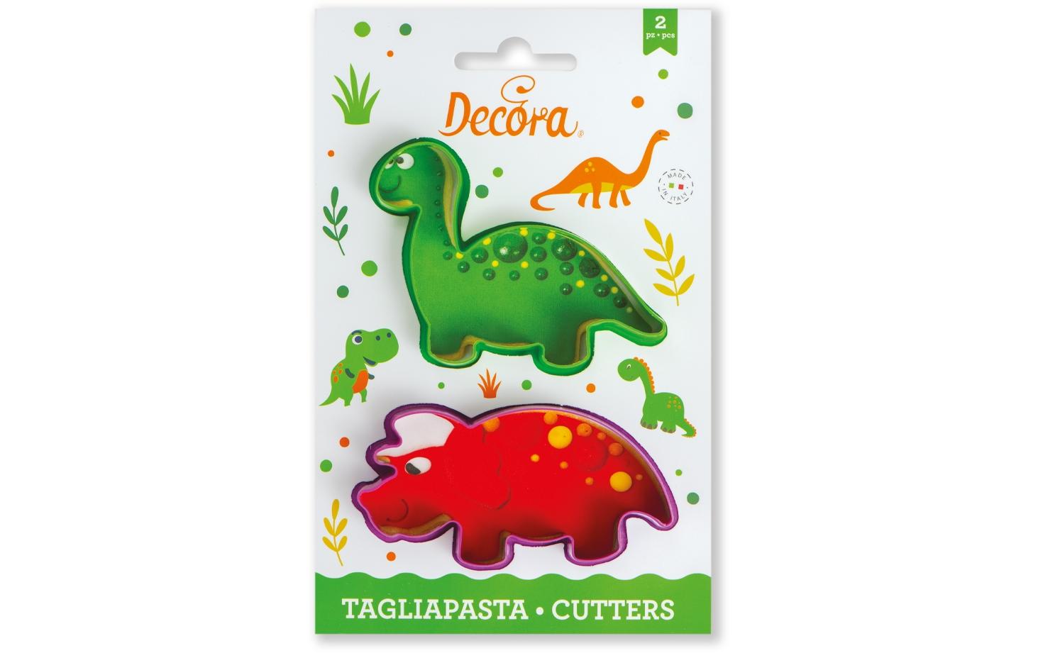 Guetzli-Ausstecher-Set Mini 2 Stück, DinoMini-Ausstechformen-Set mit Brontosaurus- und Triceratops-Motiv