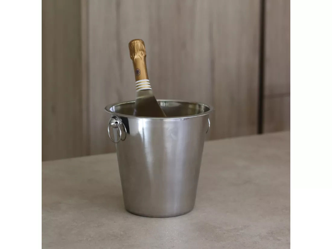 Novastyl - Seau A Champagne En Acier Inoxydable Avec Poignees