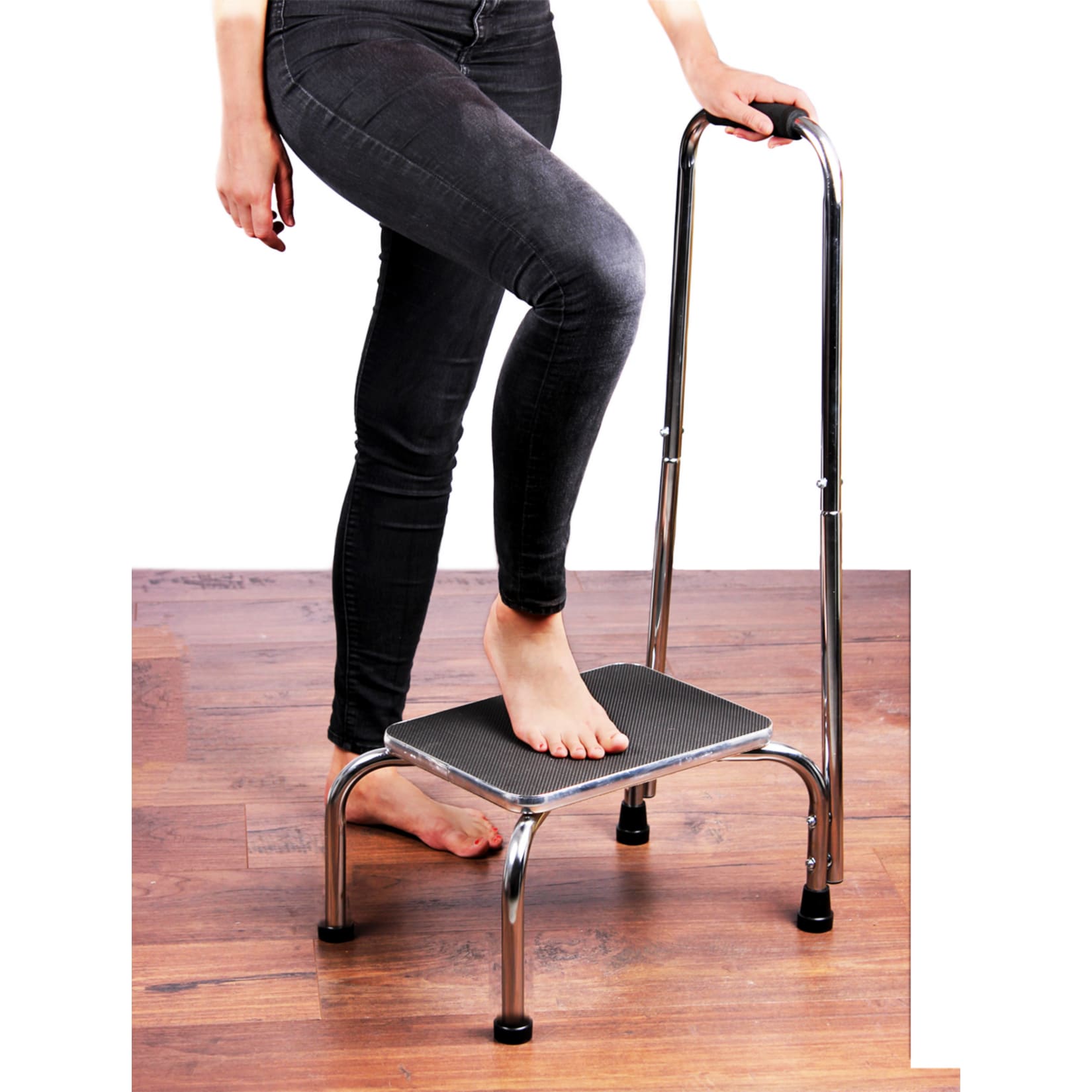 Vital Comfort Trittstufe mit Haltegriff, chrom