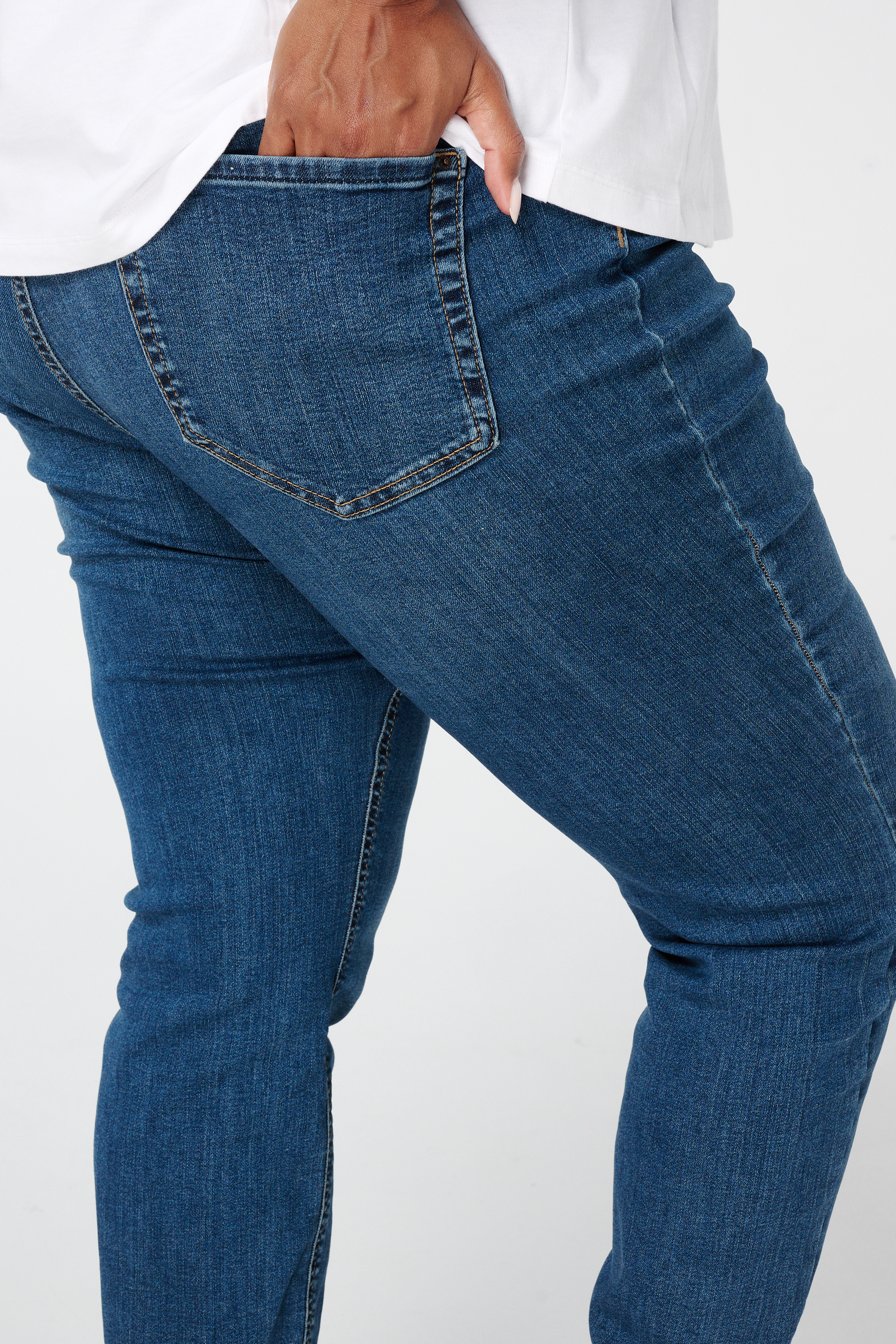 Skinny leg high waist jeans CHERRY Dark Denim