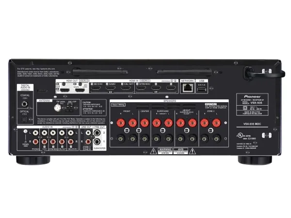 Pioneer VSX-935M2, 80 W, 7.2 kanaler, Surround, 165 W, 24-bit/192kHz, 20 - 20000 Hz