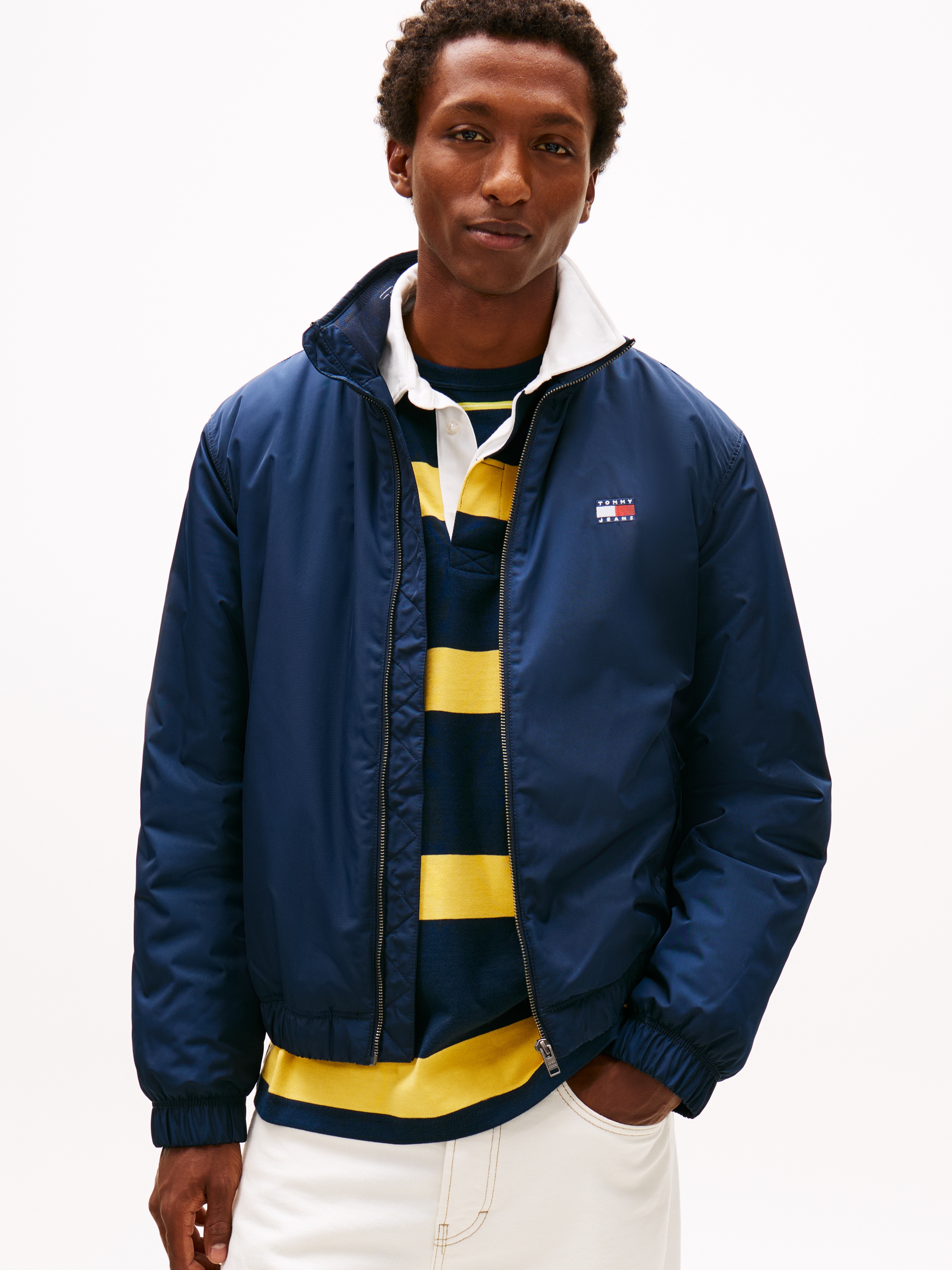 Tommy Jeans Blouson »TJM ESSENTIAL PADDED JACKET EXT« Freizeitjacke, Übergangsjacke glänzend, Stretchbündchen, Stehkragen