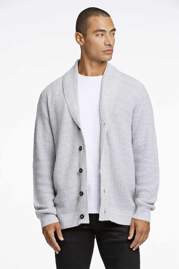 Lindbergh Shawl collar knit cardigan Grå