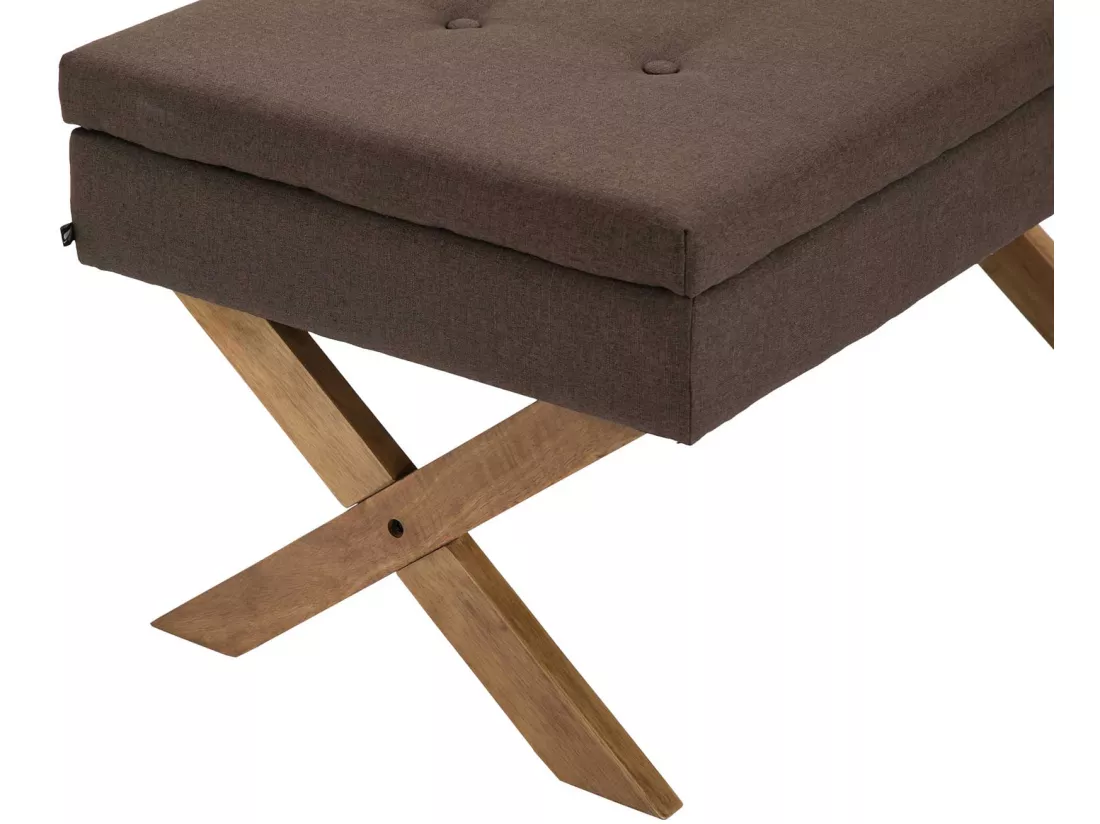 Banquette - Tissu & Bois - Marron - Namaro