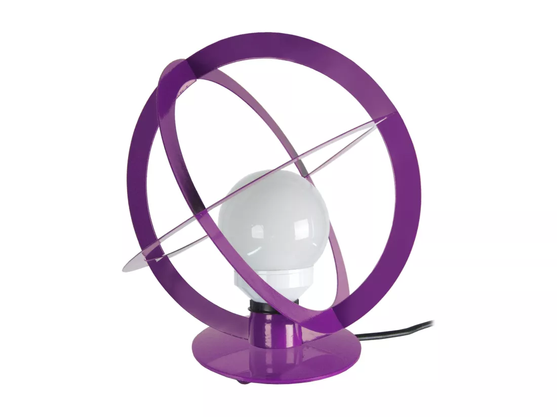 Lampe de chevet globe métal violet 29 cm.