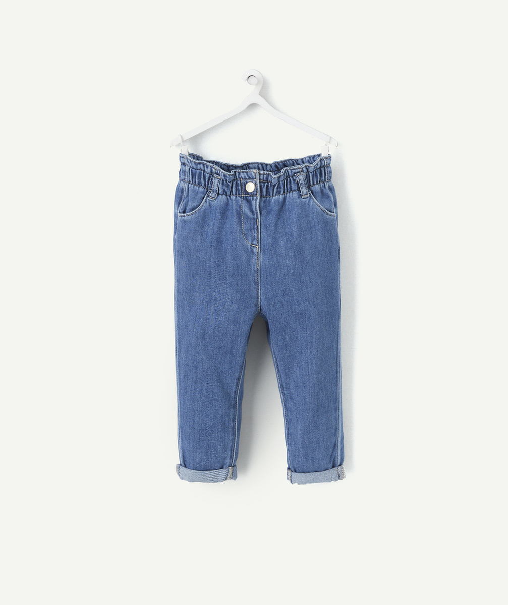 PANTALON RELAX BÉBÉ FILLE EN DENIM BLEU LOW IMPACT