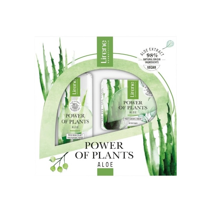Lirene Power Of Plants Geschenkset Aloe Gesichtscreme 50 ml + Gesichtswasser 200 ml