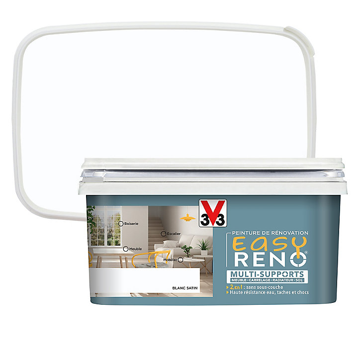 Peinture de rénovation multi-supports V33 Easy Reno blanc satin 2L