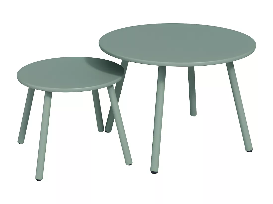 Tables gigognes de jardin en métal - Vert amande - MIRMANDE de MYLIA