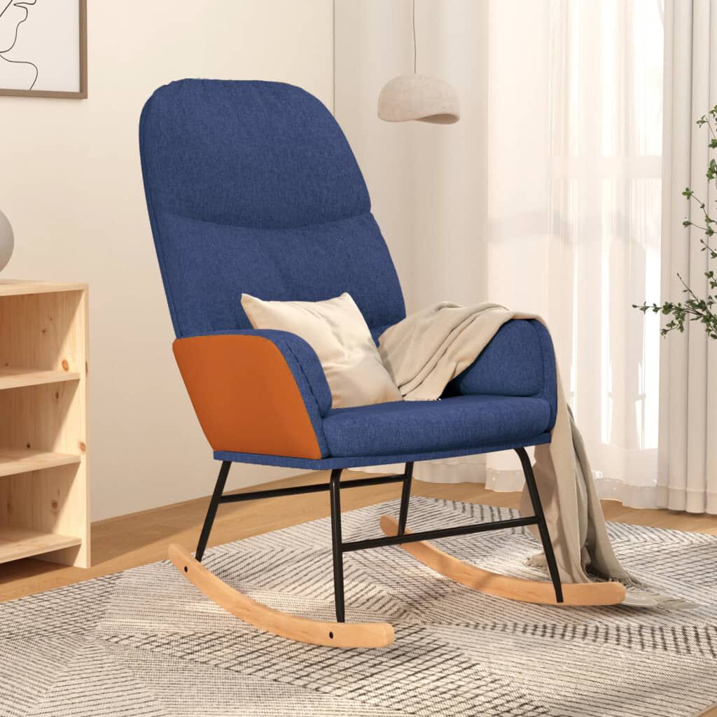vidaXL Schommelstoel, Blauw, Bekleed met Stof