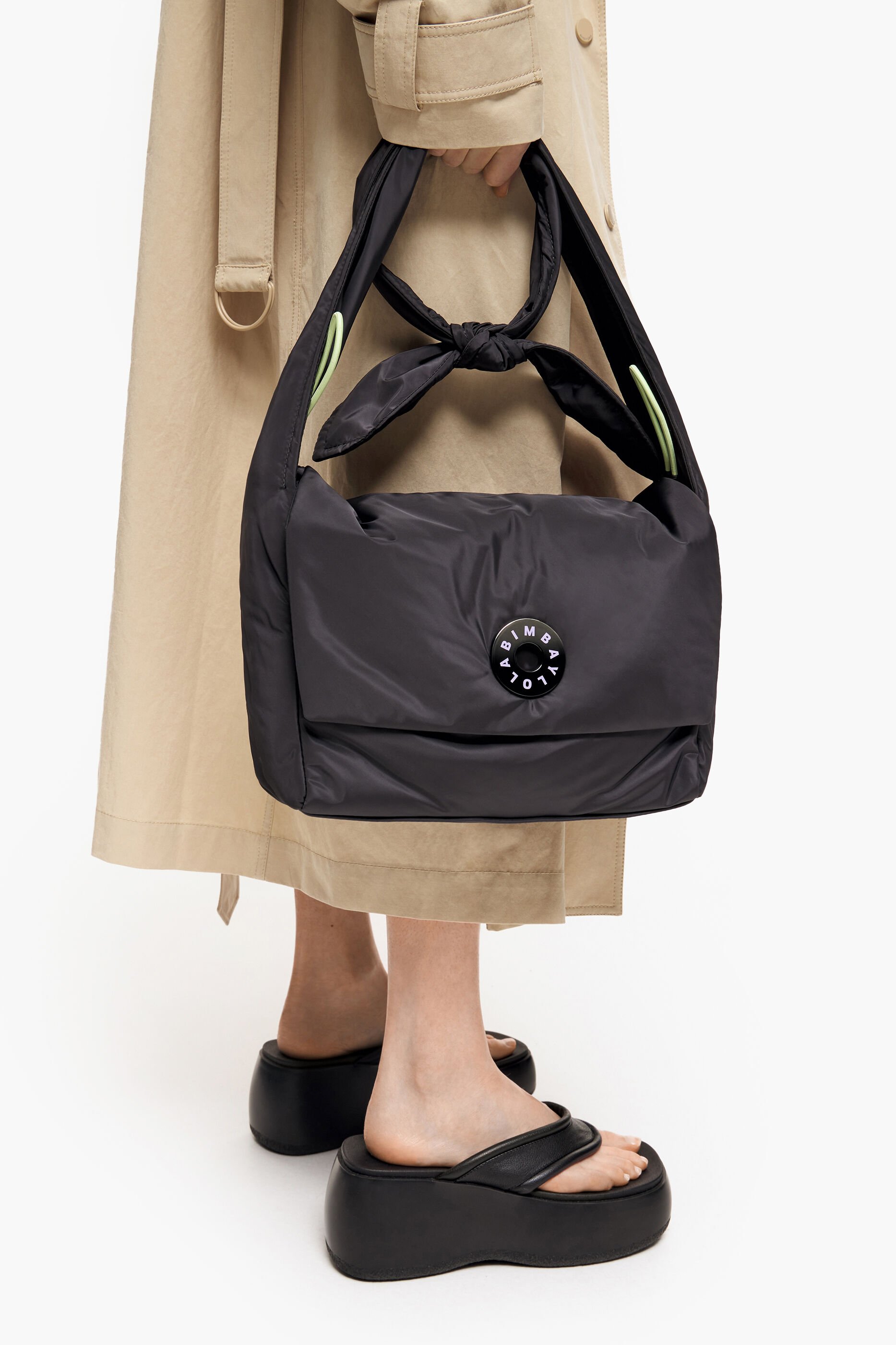 Bolsa de ombro M em nylon antracite
