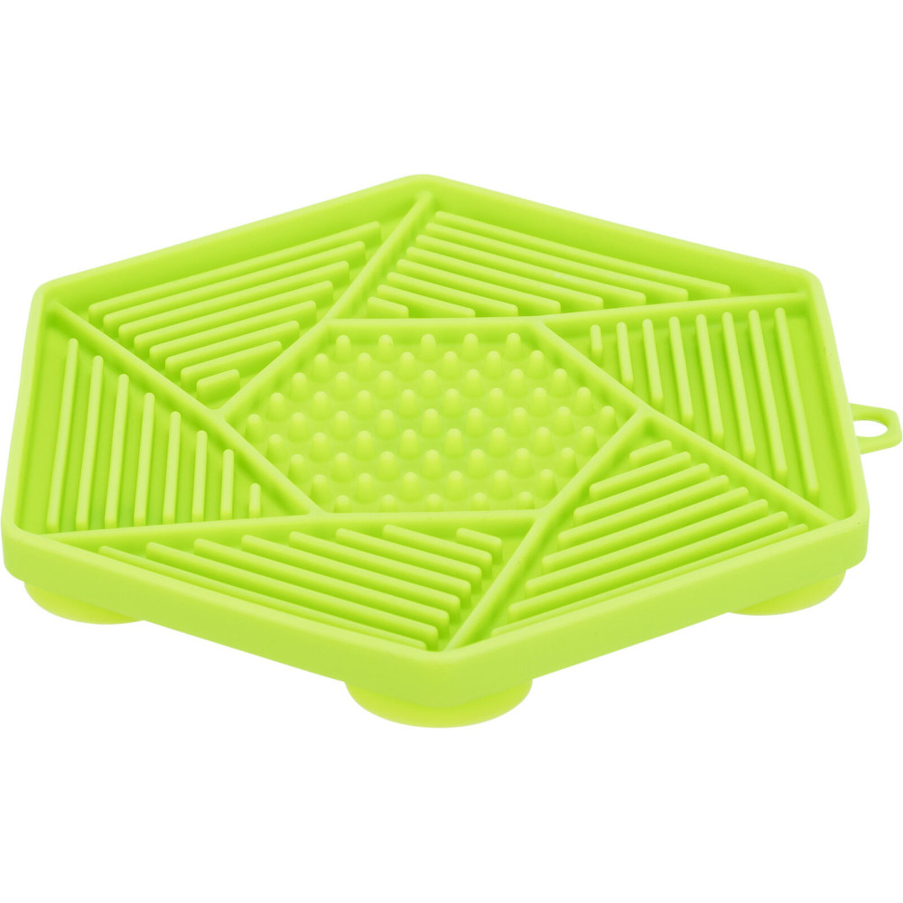Tapis à lécher lick'snack avec ventouse 17 cm vert