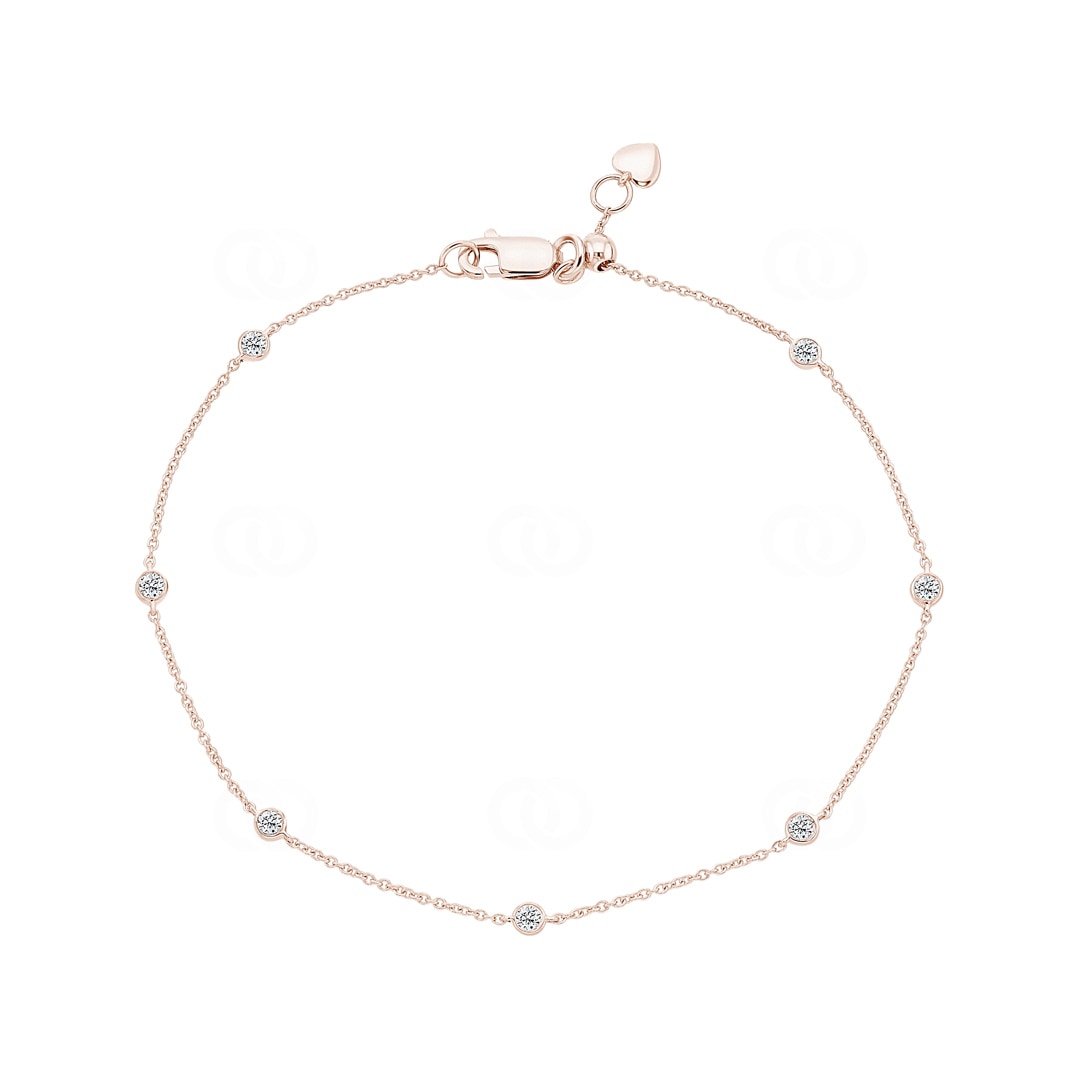 Armband 750/18 K Roségold mit Diamanten 0.20 ct H/si