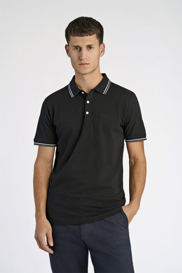 Lindbergh Polo shirt w. contrast piping Sort